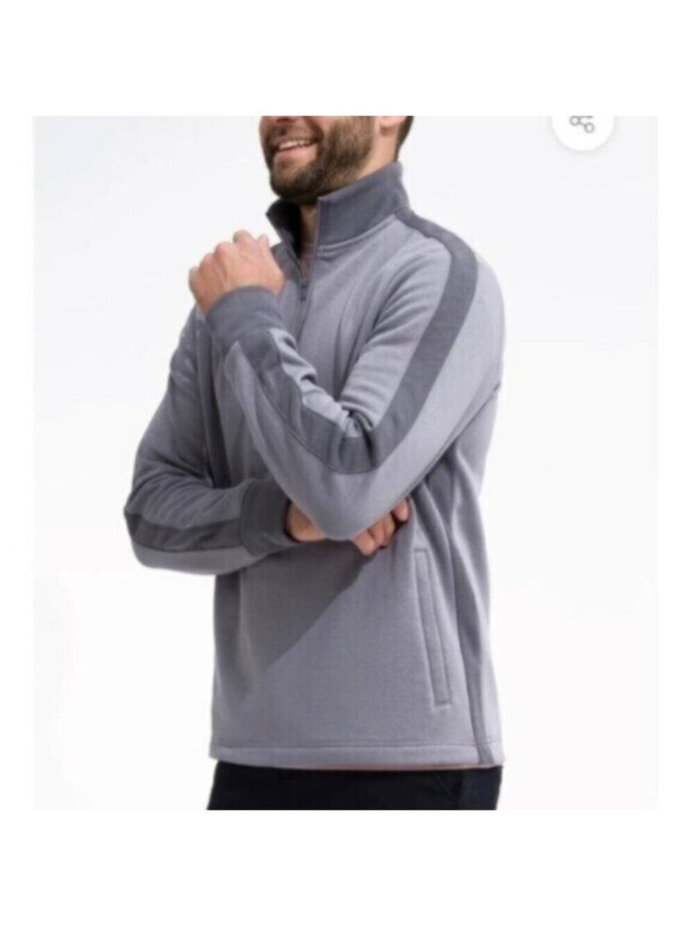 NWT Swet Tailor Men's Gray Pullover Stretch Microfleece Quarter Zip Size Large